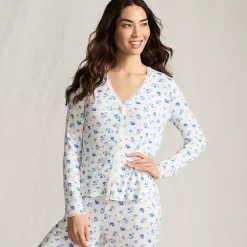 Women's Pointelle Long Sleeve Sleep Cardigan