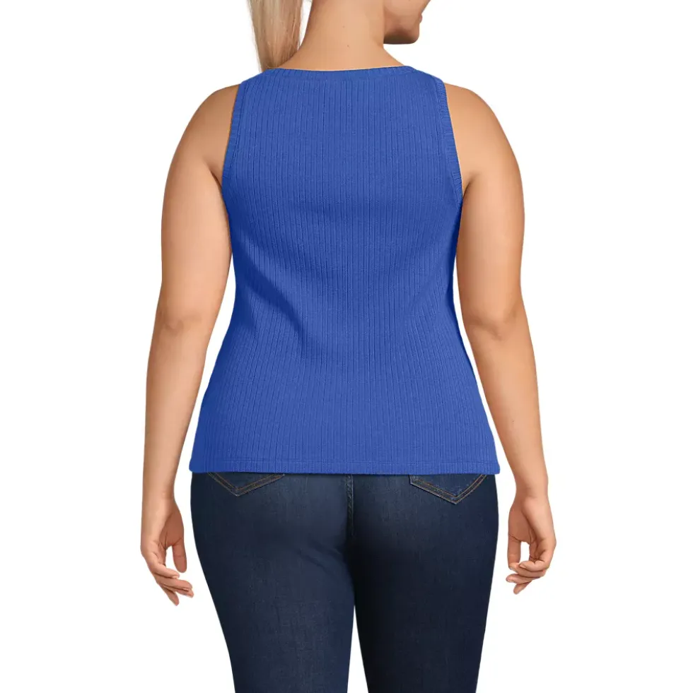 Women's Pointelle Rib UNeck Tank