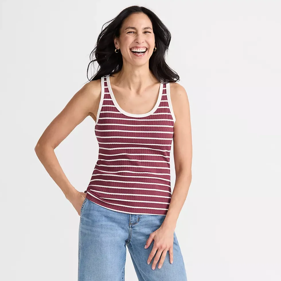 Women's Pointelle Rib UNeck Tank