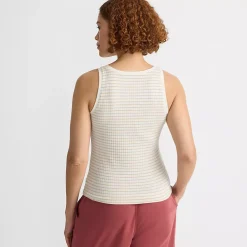 Women's Pointelle Rib UNeck Tank