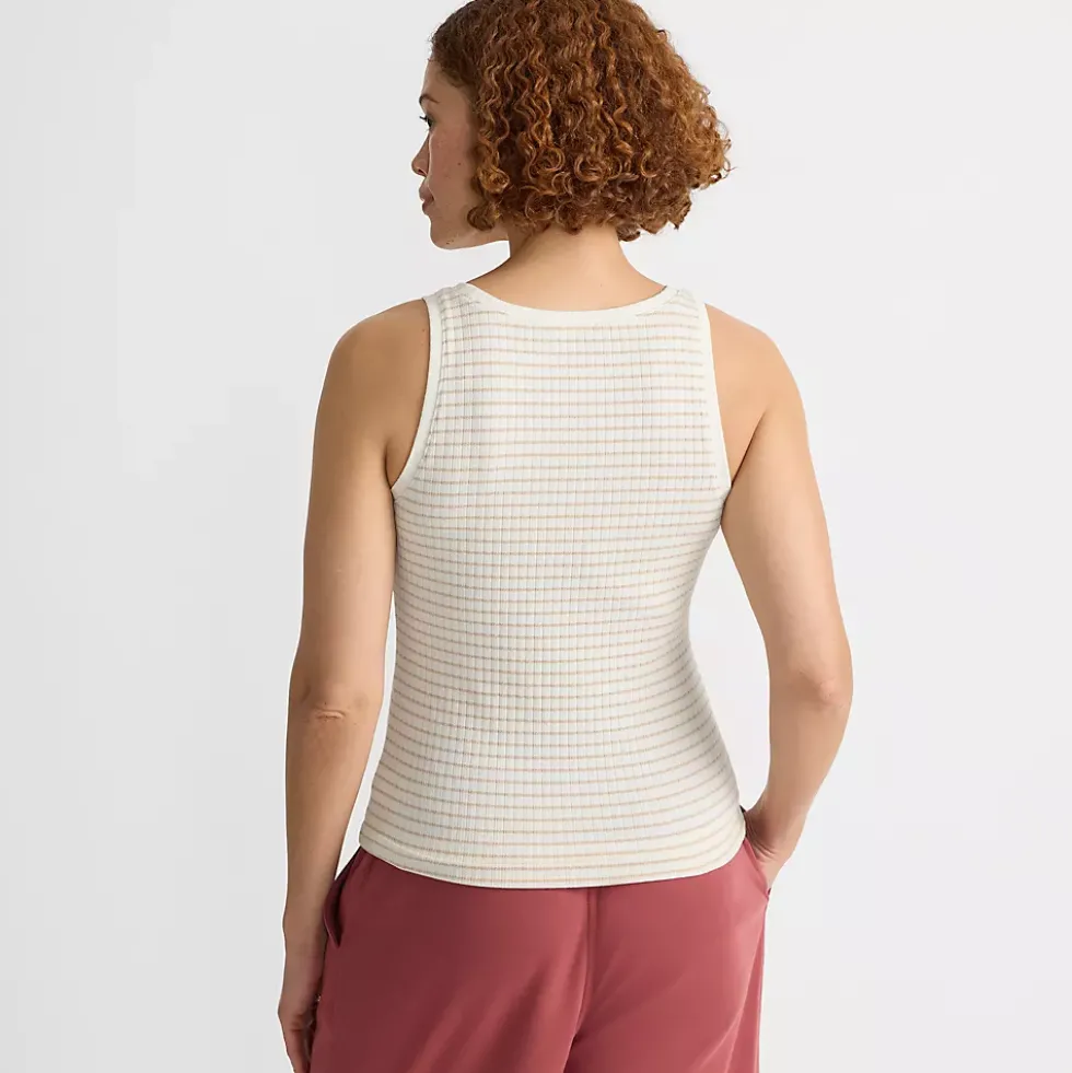 Women's Pointelle Rib UNeck Tank