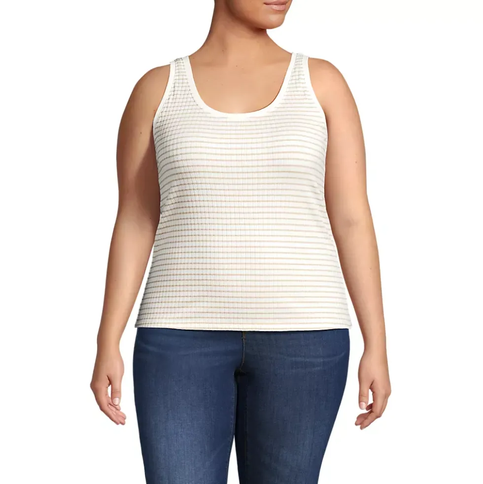 Women's Pointelle Rib UNeck Tank