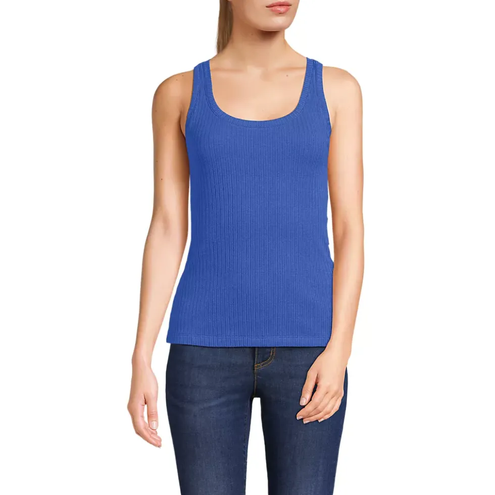 Women's Pointelle Rib UNeck Tank