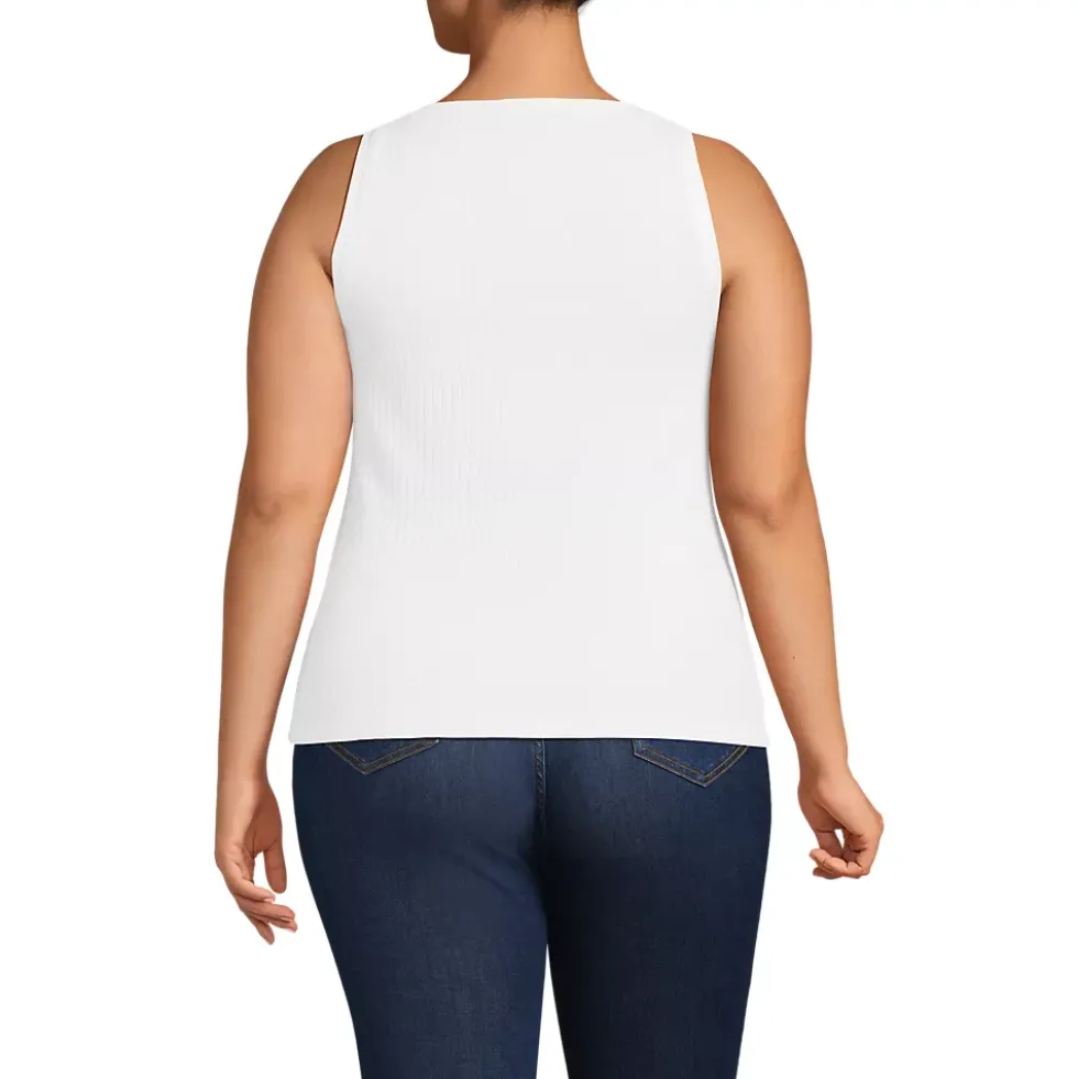 Women's Pointelle Rib UNeck Tank