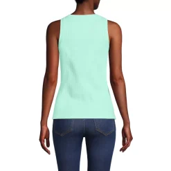 Women's Pointelle Rib UNeck Tank