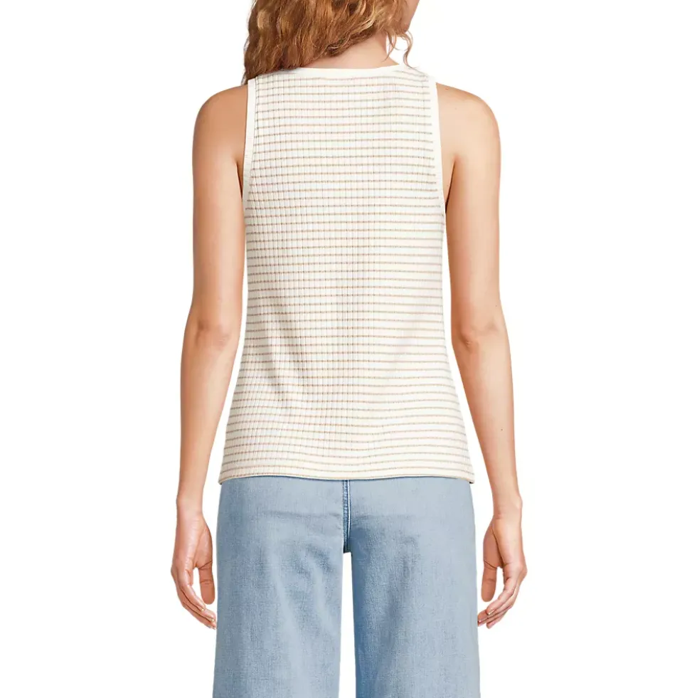 Women's Pointelle Rib UNeck Tank