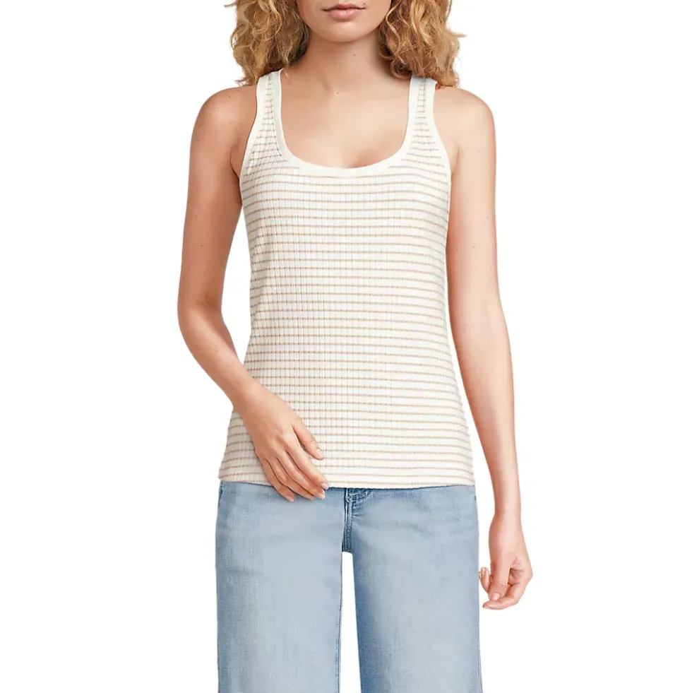 Women's Pointelle Rib UNeck Tank