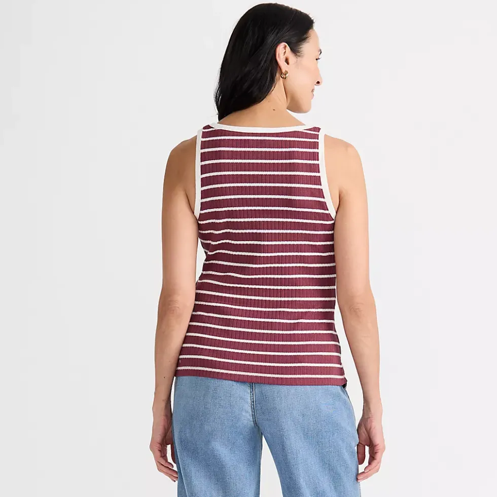 Women's Pointelle Rib UNeck Tank