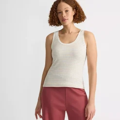 Women's Pointelle Rib UNeck Tank
