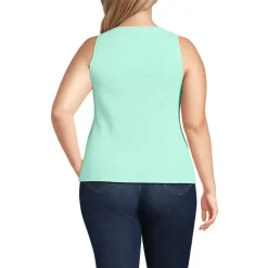 Women's Pointelle Rib UNeck Tank