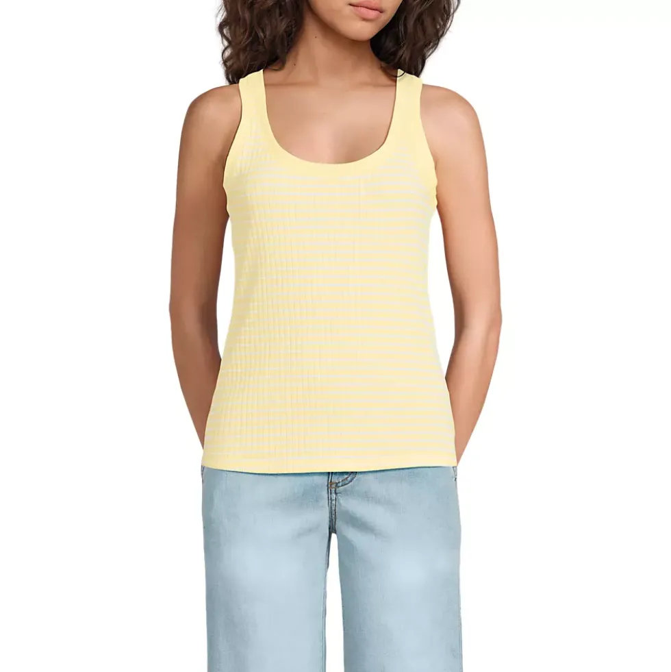 Women's Pointelle Rib UNeck Tank