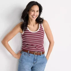 Women's Pointelle Rib UNeck Tank