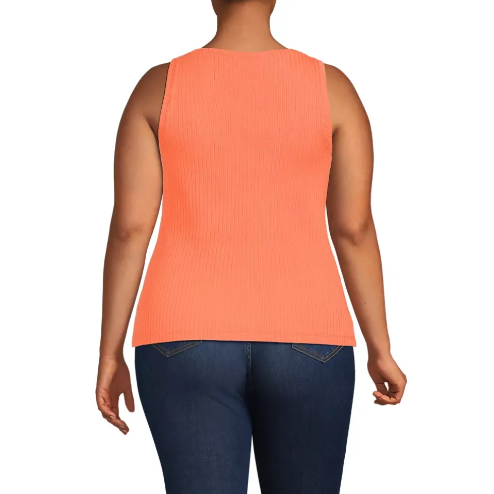 Women's Pointelle Rib UNeck Tank