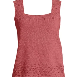 Women's Pointelle Square Neck Tank Sweater