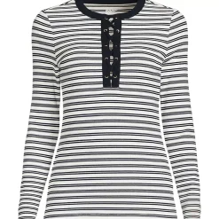 Women's Polished Rib Tie Henley Top