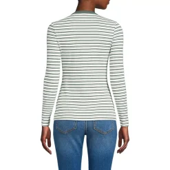 Women's Polished Rib Tie Henley Top