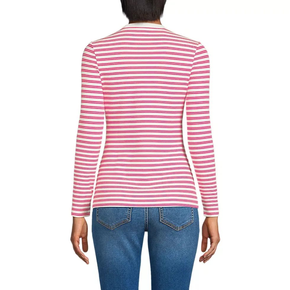 Women's Polished Rib Tie Henley Top