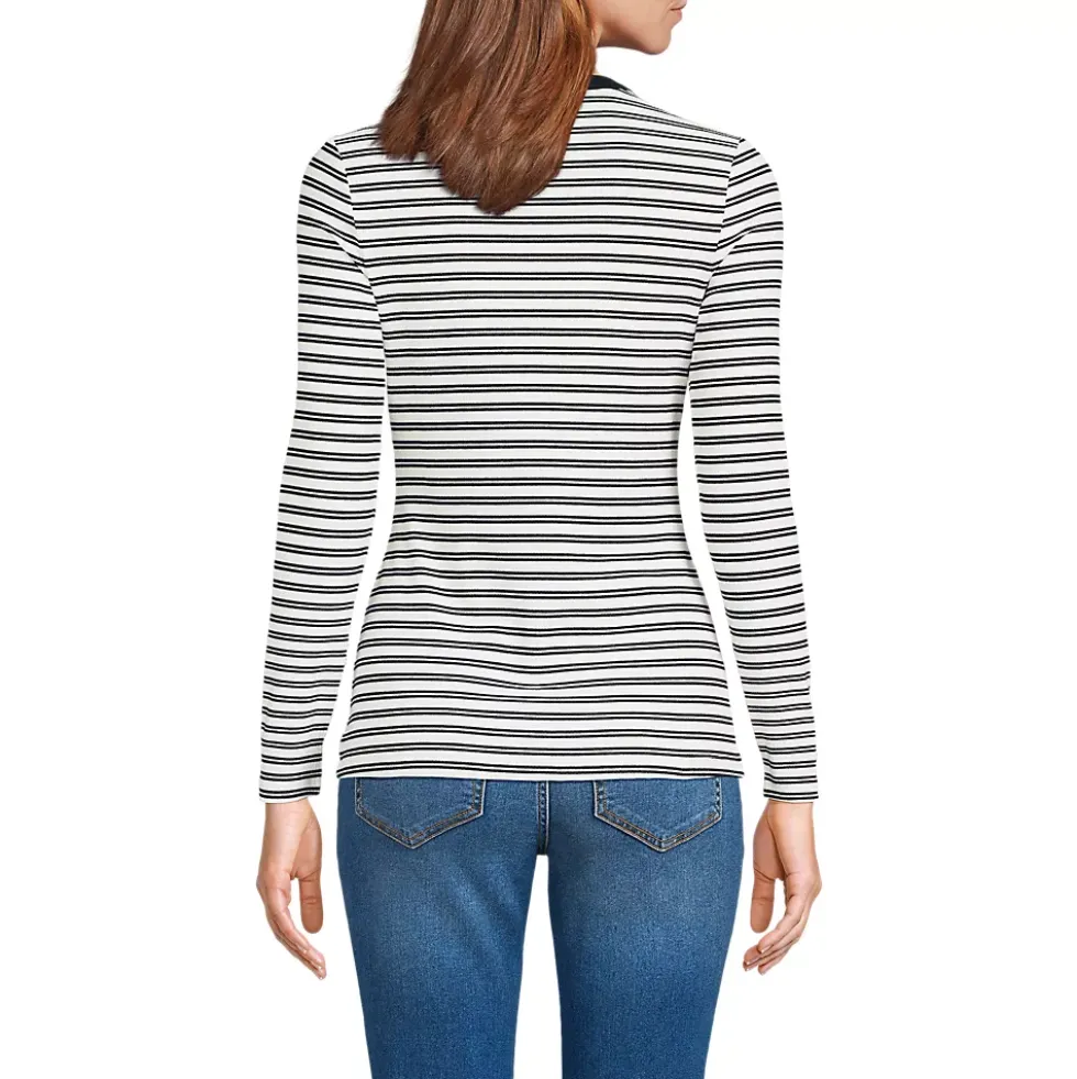 Women's Polished Rib Tie Henley Top
