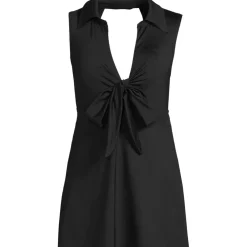 Women's Polo Collar Tie Front Swim Dress Swimsuit