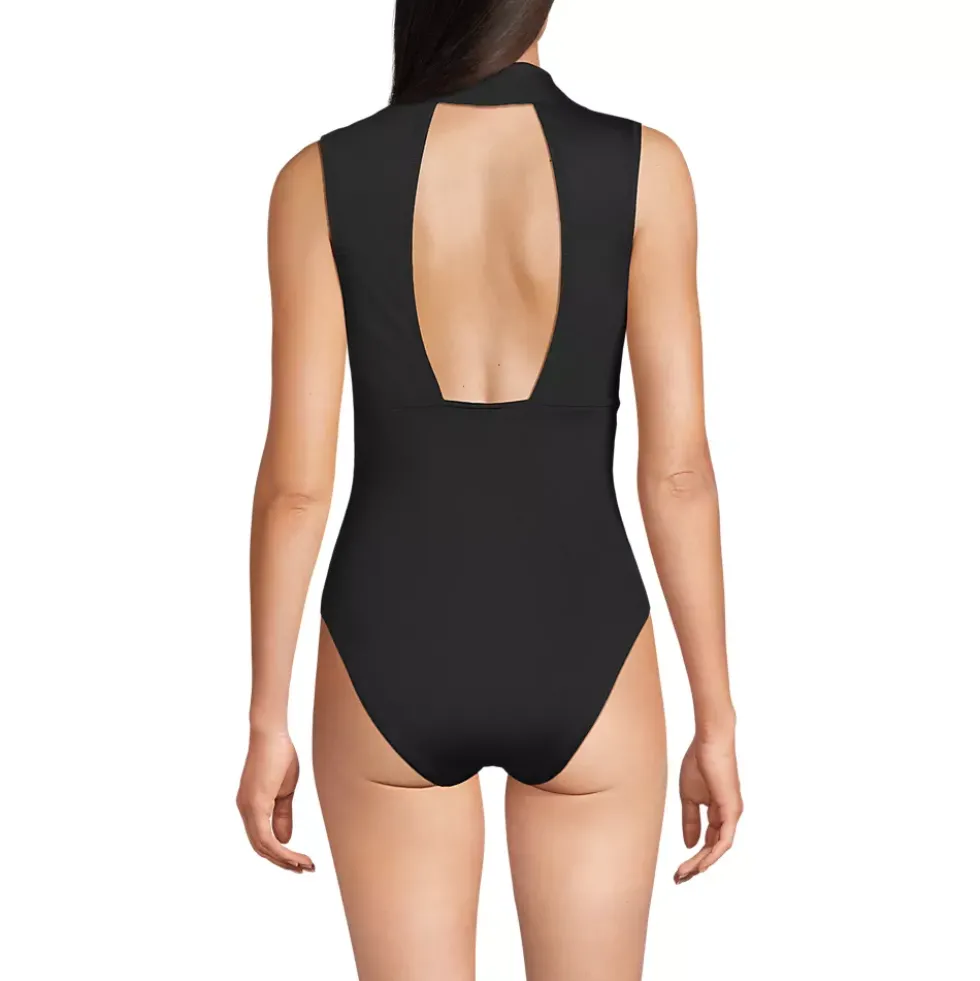 Women's Polo High Leg One Piece Swimsuit