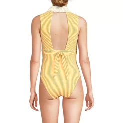 Women's Polo High Leg One Piece Swimsuit