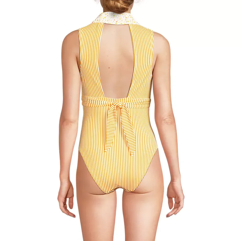 Women's Polo High Leg One Piece Swimsuit