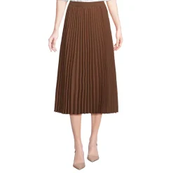 Women's Poly Crepe Pleated Midi Skirt
