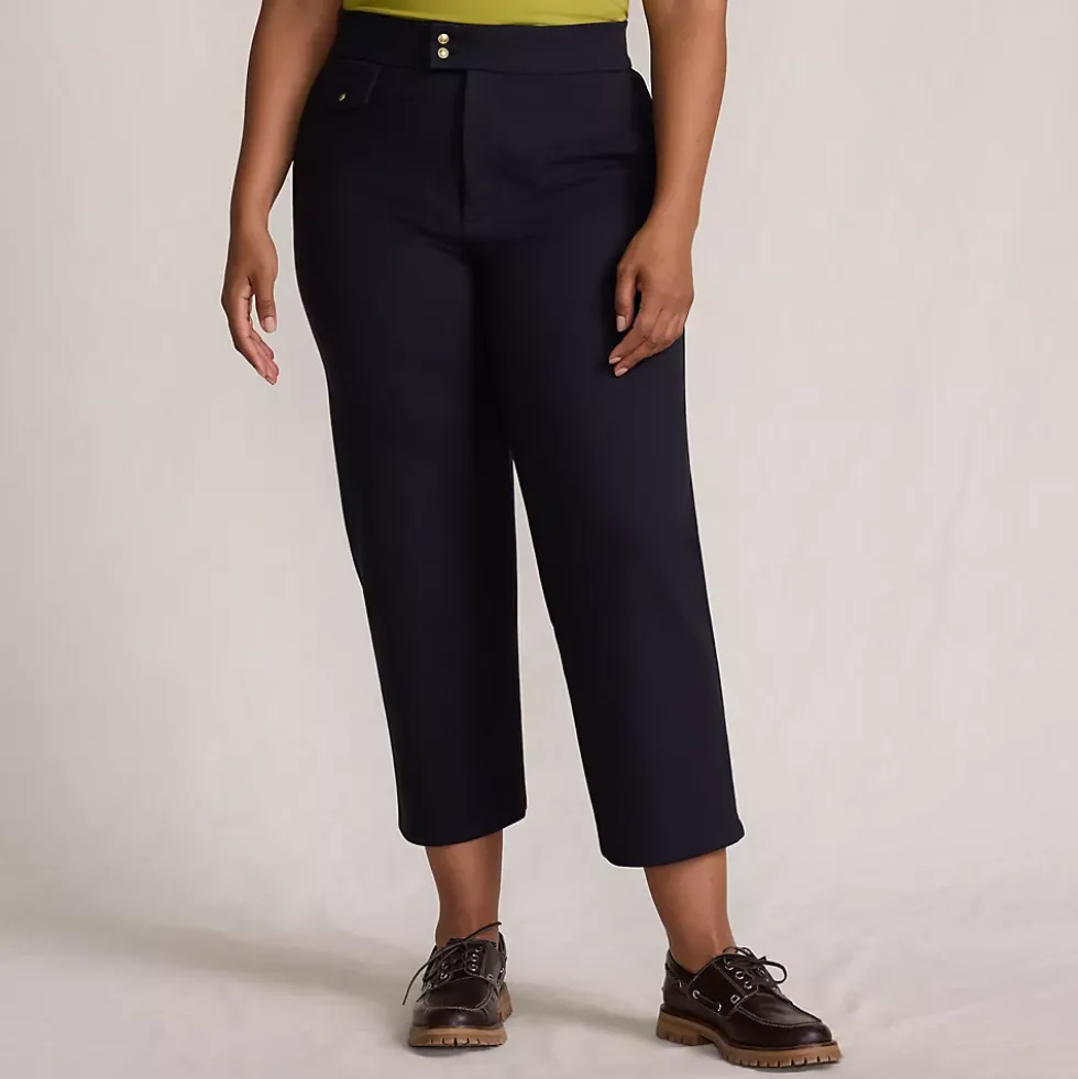 Women's Ponte High Rise Straight Leg Crop Pants