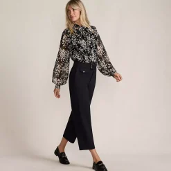 Women's Ponte High Rise Straight Leg Crop Pants