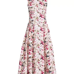 Women's Poplin Boatneck Midi Dress