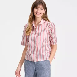 Women's Poplin Button Front Shirt