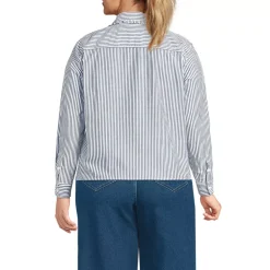 Women's Poplin Cropped Shirt with Ruffles