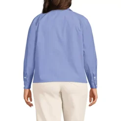 Women's Poplin Cropped Shirt with Ruffles
