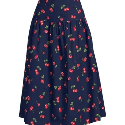 Women's Poplin Drop Waist Midi Skirt - Set Bottom