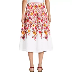 Women's Poplin Drop Waist Midi Skirt - Set Bottom