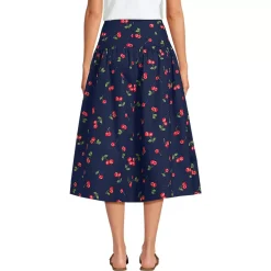 Women's Poplin Drop Waist Midi Skirt - Set Bottom