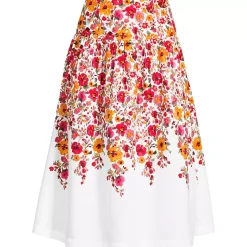 Women's Poplin Drop Waist Midi Skirt - Set Bottom