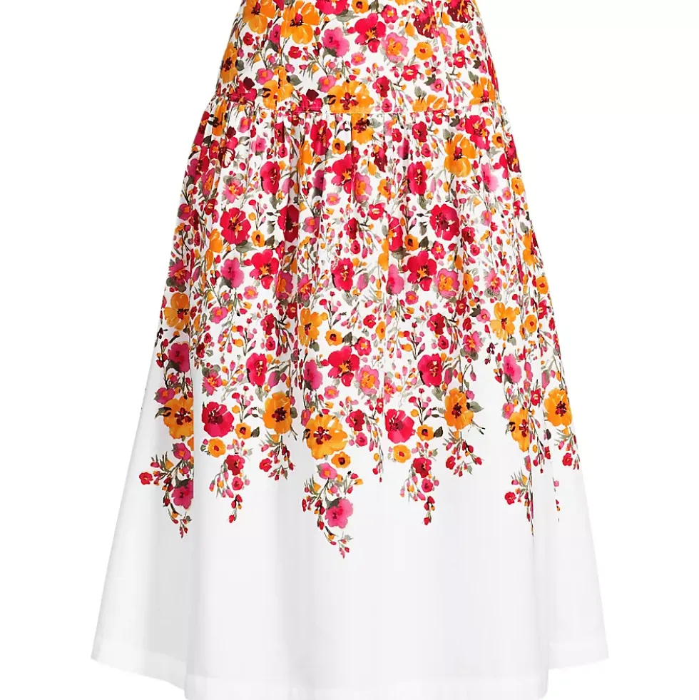 Women's Poplin Drop Waist Midi Skirt - Set Bottom