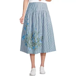 Women's Poplin Drop Waist Midi Skirt - Set Bottom