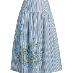 Women's Poplin Drop Waist Midi Skirt - Set Bottom