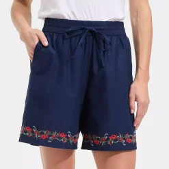 Women's Poplin Embroidered High Rise 7
