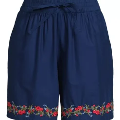Women's Poplin Embroidered High Rise 7