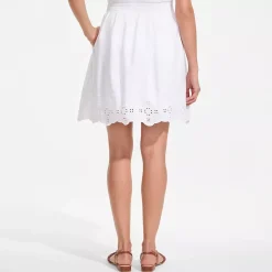 Women's Poplin Eyelet Mini Skirt