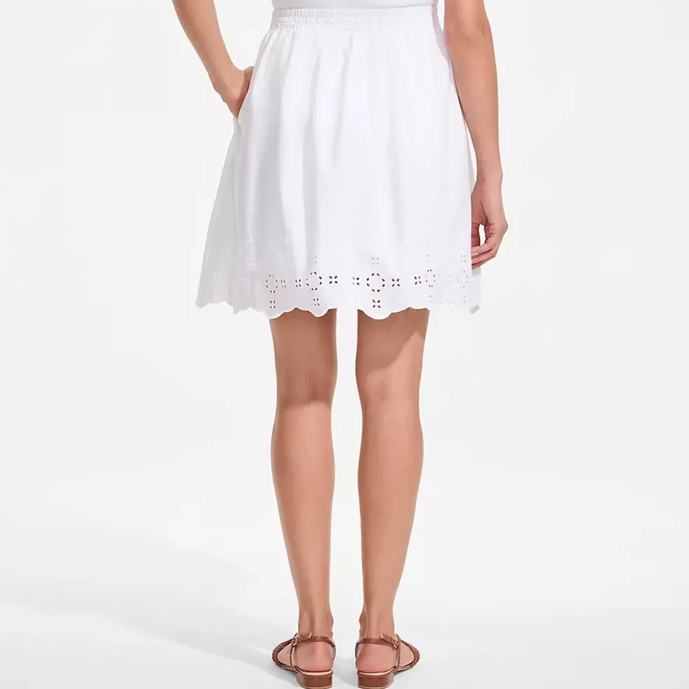 Women's Poplin Eyelet Mini Skirt