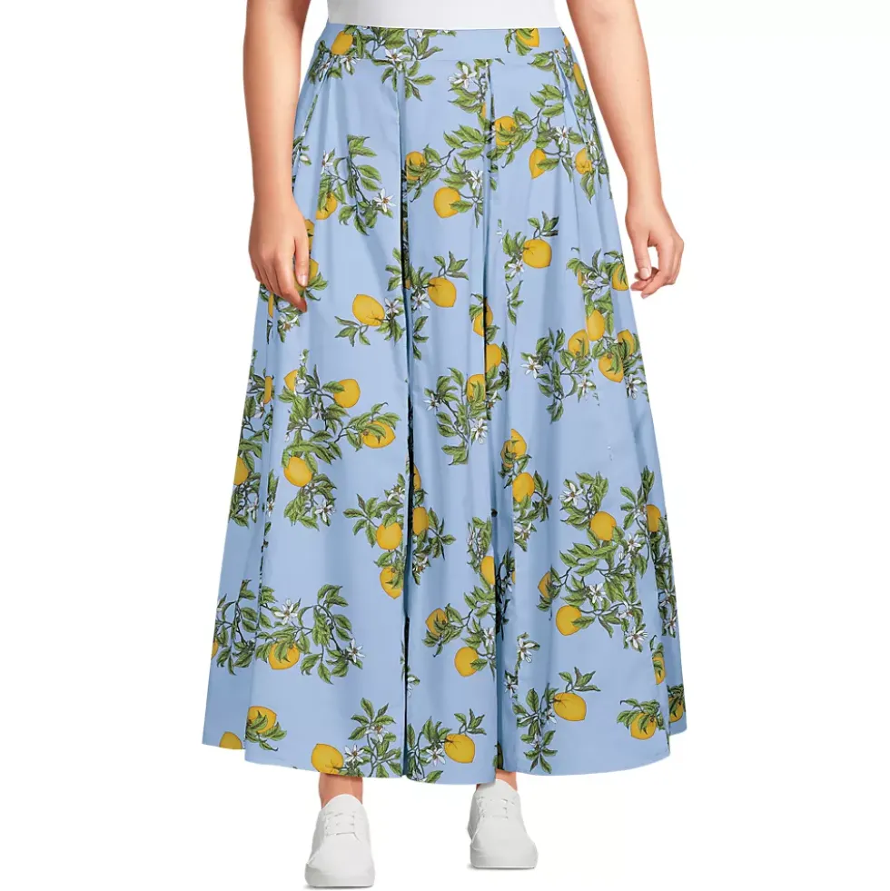 Women's Poplin Godet Maxi Skirt - Set Bottom