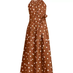 Women's Poplin Halter Midi Dress