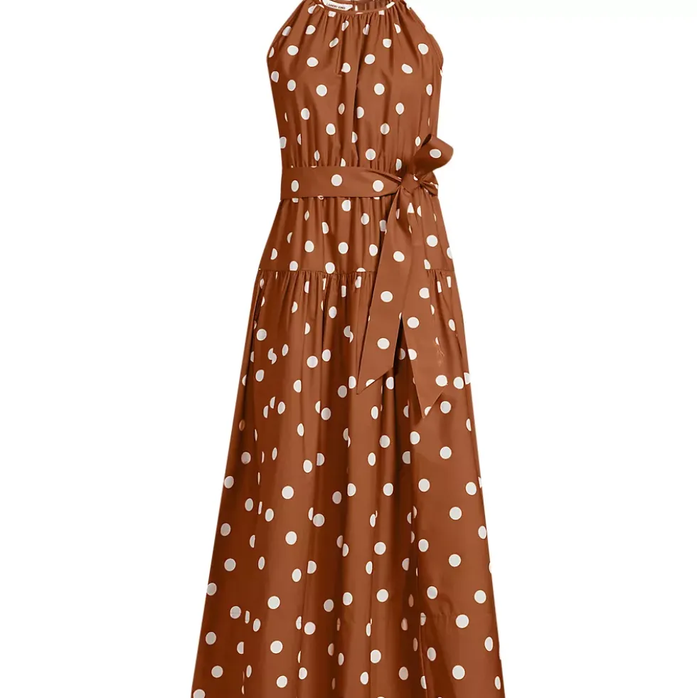Women's Poplin Halter Midi Dress