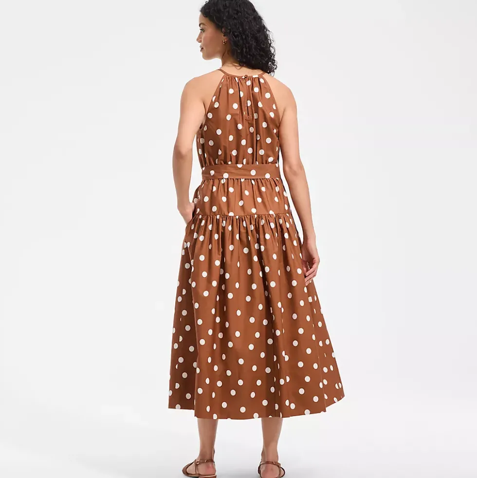 Women's Poplin Halter Midi Dress