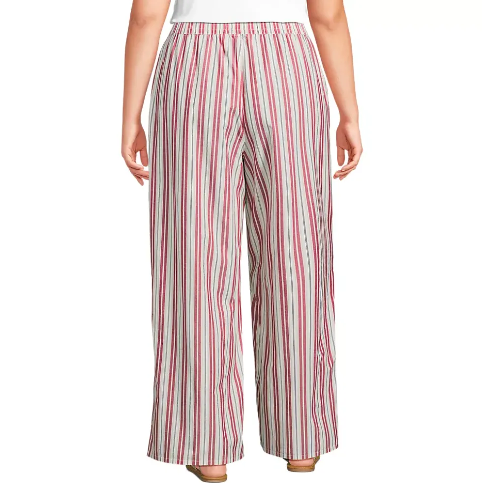 Women's Poplin High Rise Extra Wide Leg Pants