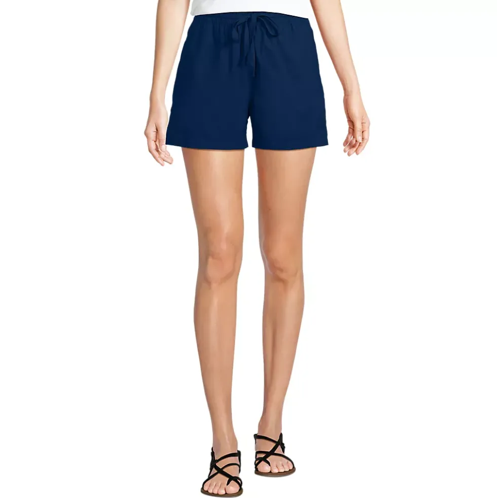 Women's Poplin High Rise Pull On 5" Shorts